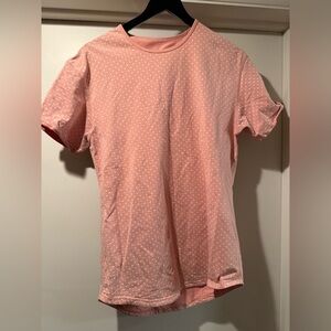 Peach colored Polka dots BYLT Medium Drop Lux Tee